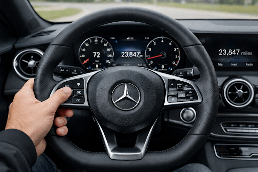 the mileage is shown between the odometers