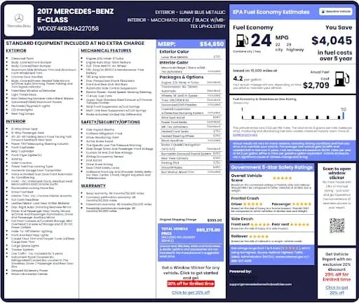 Mercedes-Benz Window Sticker